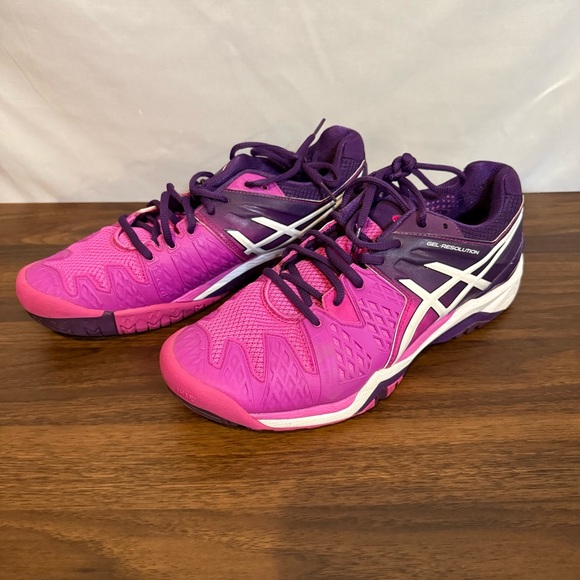 ASICS Women's Purple and Pink Athletic Tennis Shoes, size 10.5 - Picture 1 of 6